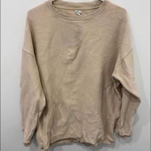 Oversized ribbed crewneck, size small, cream/ pink ish colour